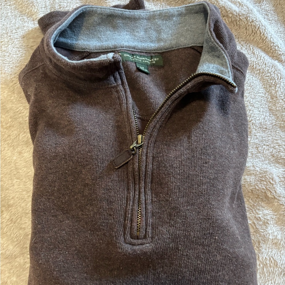 Great Northwest West Clothing Company Quarter-Zip Sweater - Brown b8